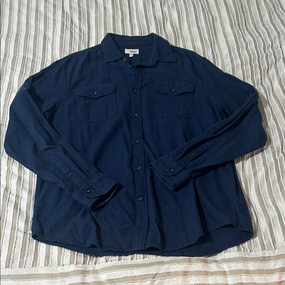 Sonoma Navy Wool Blend Shirt